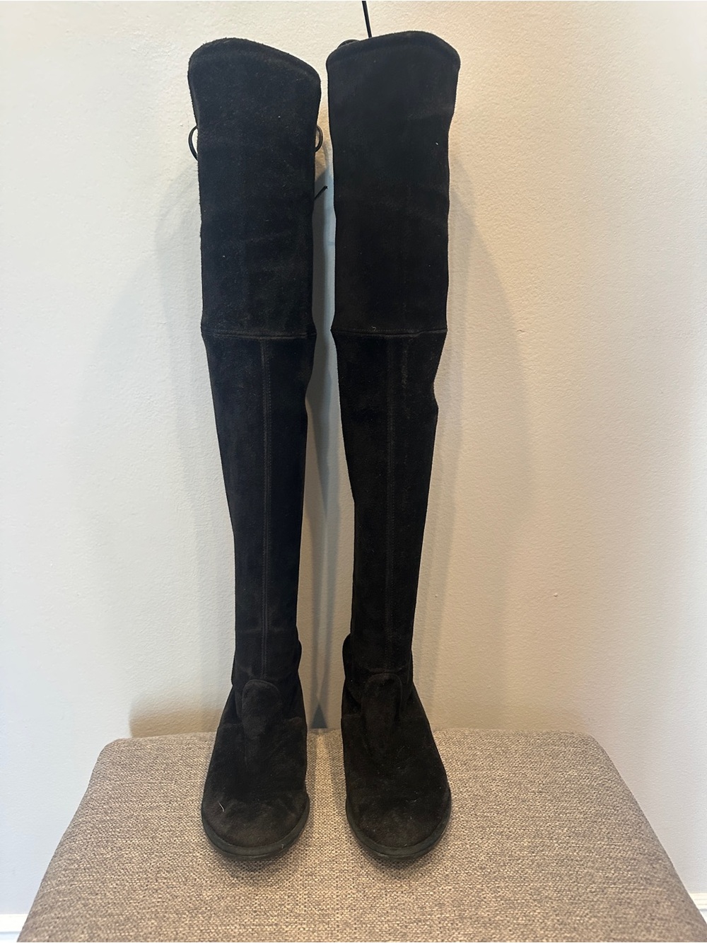 Stuart Weitzman Black Over-The-Knee Suede Boots